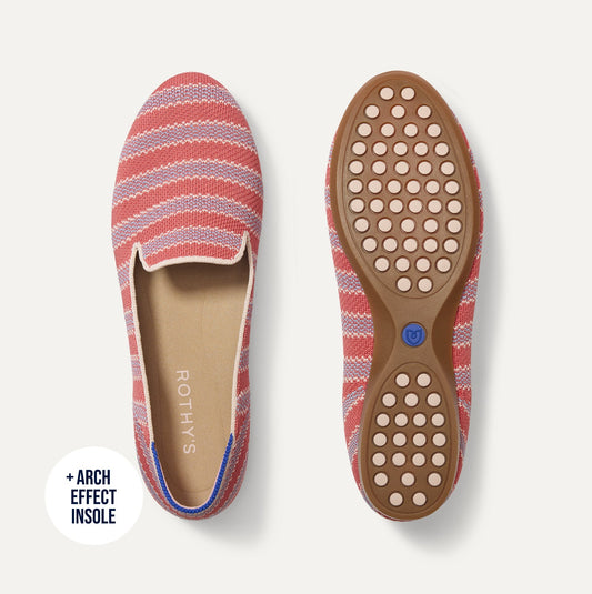 PDP |The Daily Loafer in Sunkiss Stripe shown from the top with one shoe showing the outsole.