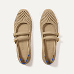 The Double Buckle Mary Jane in Dune Mesh shown from the top.