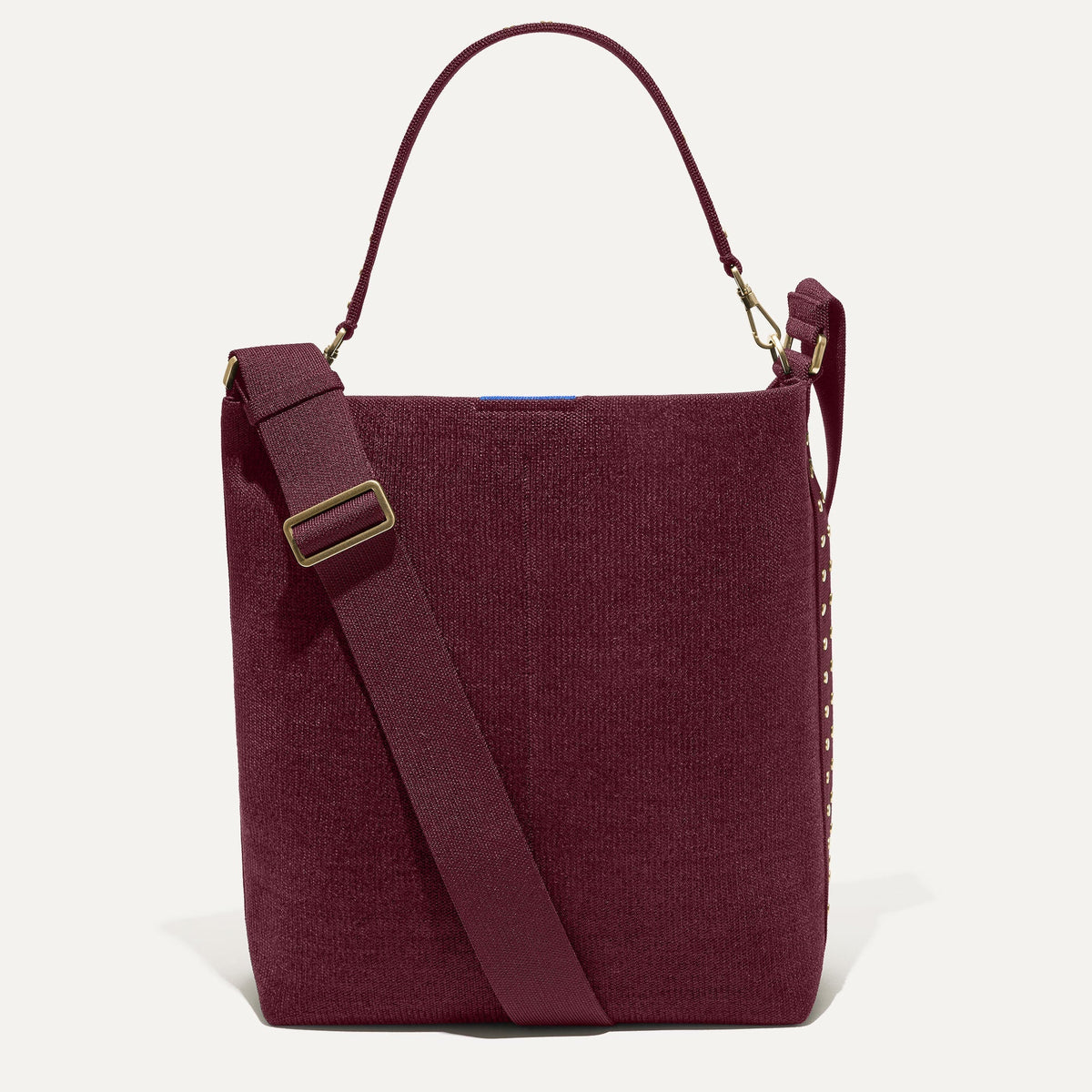 PDP | The Bucket Bag in ReVelvet™ Syrah shown from the front.