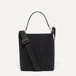PLP |The Bucket Bag in ReVelvet™ Black shown from the front.