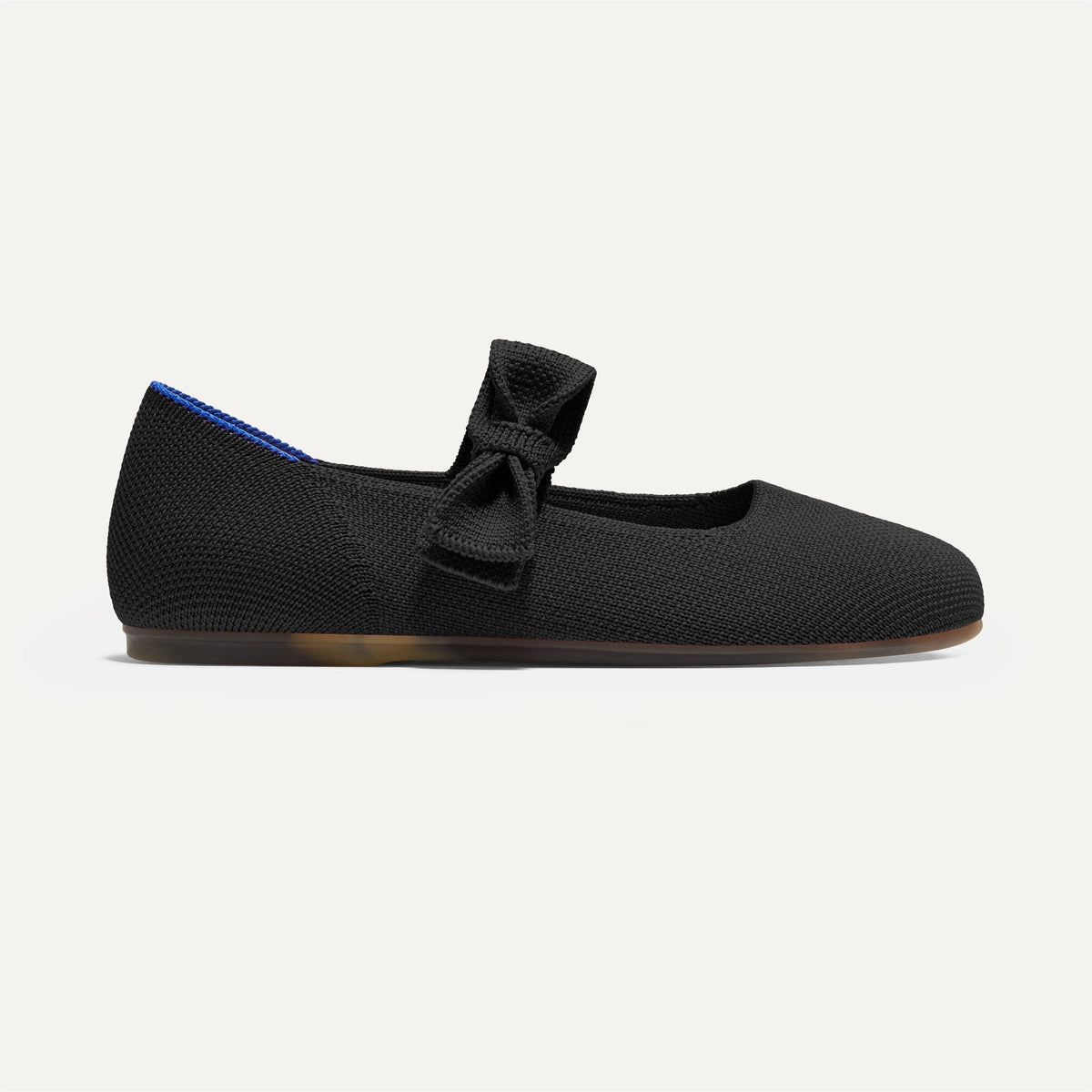 side | The Kids Tux Bow Mary Jane in Black shown from the side.