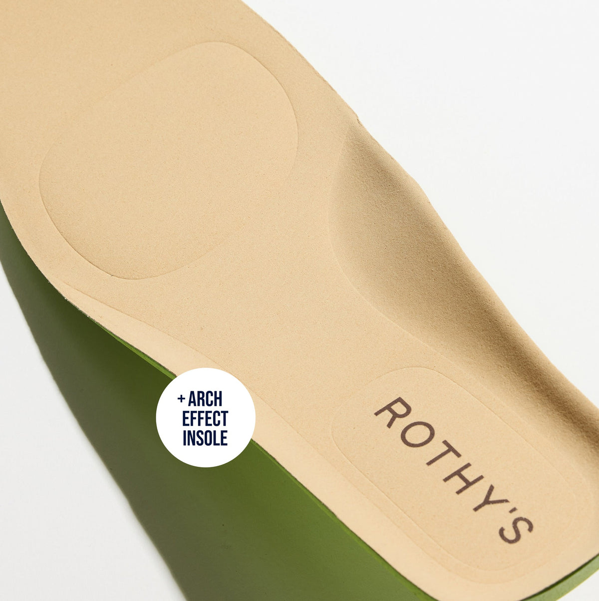 Close up of the Arch Effect Insole on The Men's Daily Driver in Dark Roast.