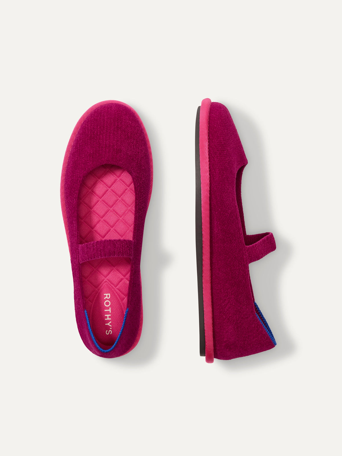 PLP | The Cruiser Mary Jane in ReVelvet Berry Pop shown from the top.