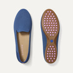 PLP |The Daily Loafer in Blue Trench shown from the top with one shoe showing the outsole.