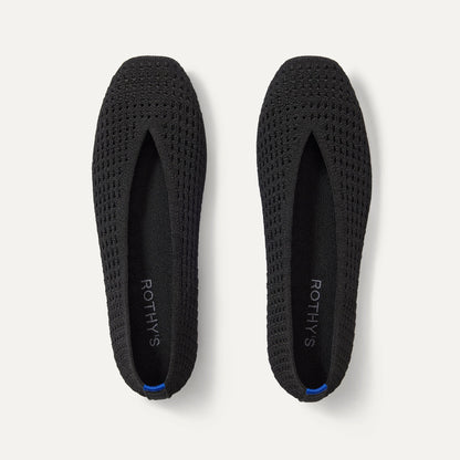The Max Square Ballerina in Black Mesh shown from the top.
