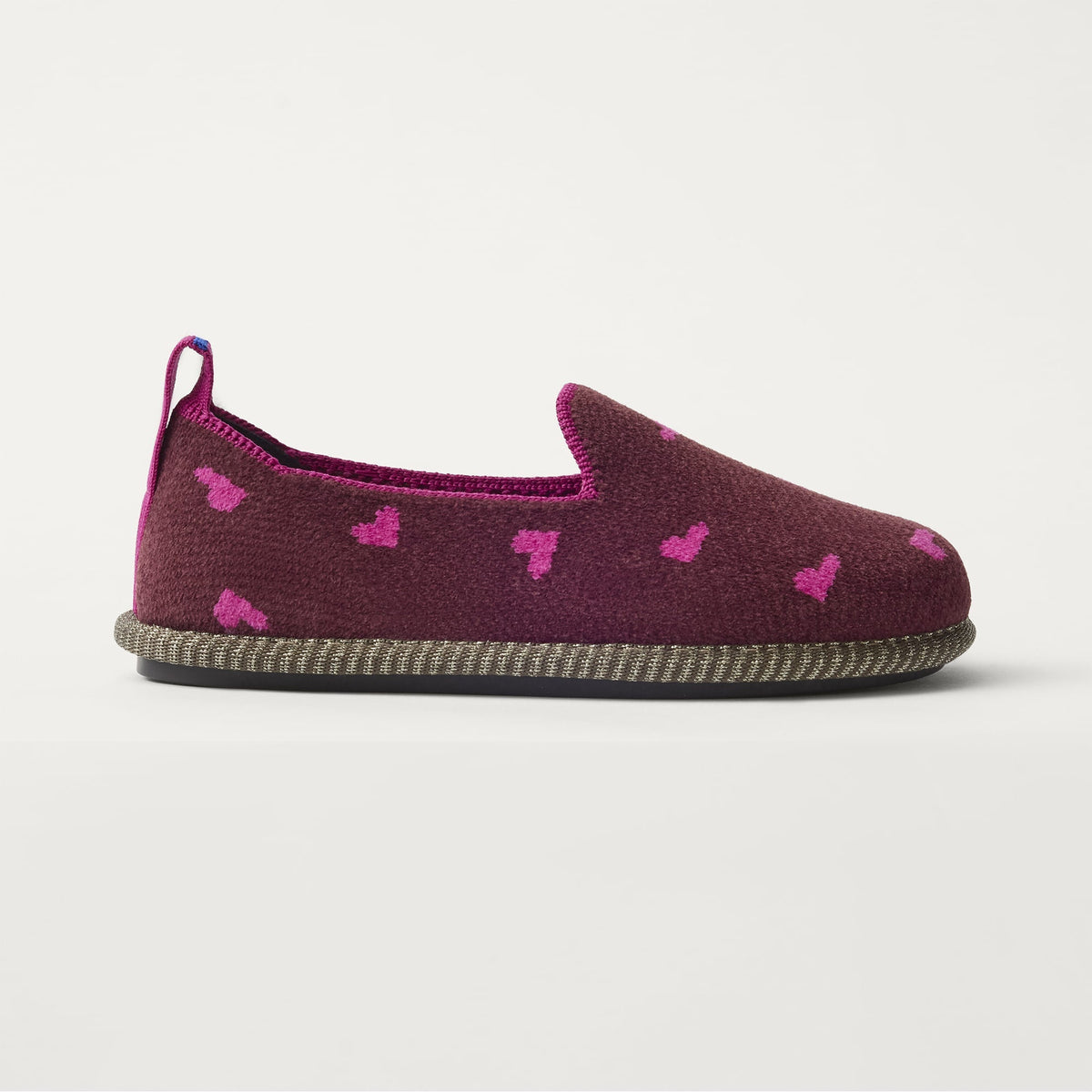 The Mini Loafer in ReVelvet™ Heartbeat shown from a side view showing the outsole.