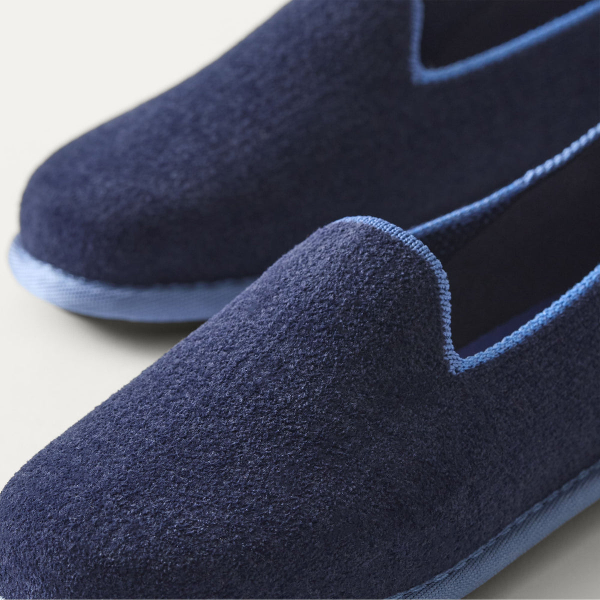 The Mini Loafer in ReVelvet™ Sailor view with detailing of the front of the shoe.
