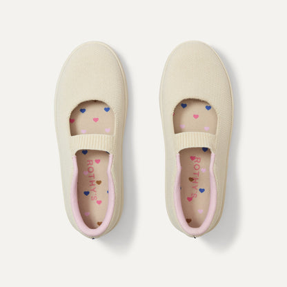 The Kids MJ Sneaker in Cream Puff shown from the top.