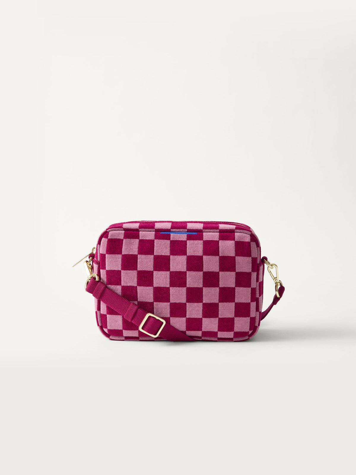 PLP | The Crossbody Camera Bag in ReVelvet™ Orchid, shown from the front.